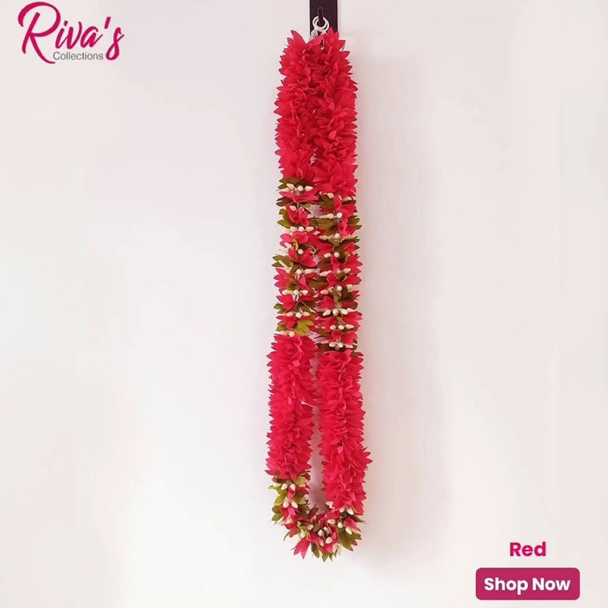 Red color soft fabric garland